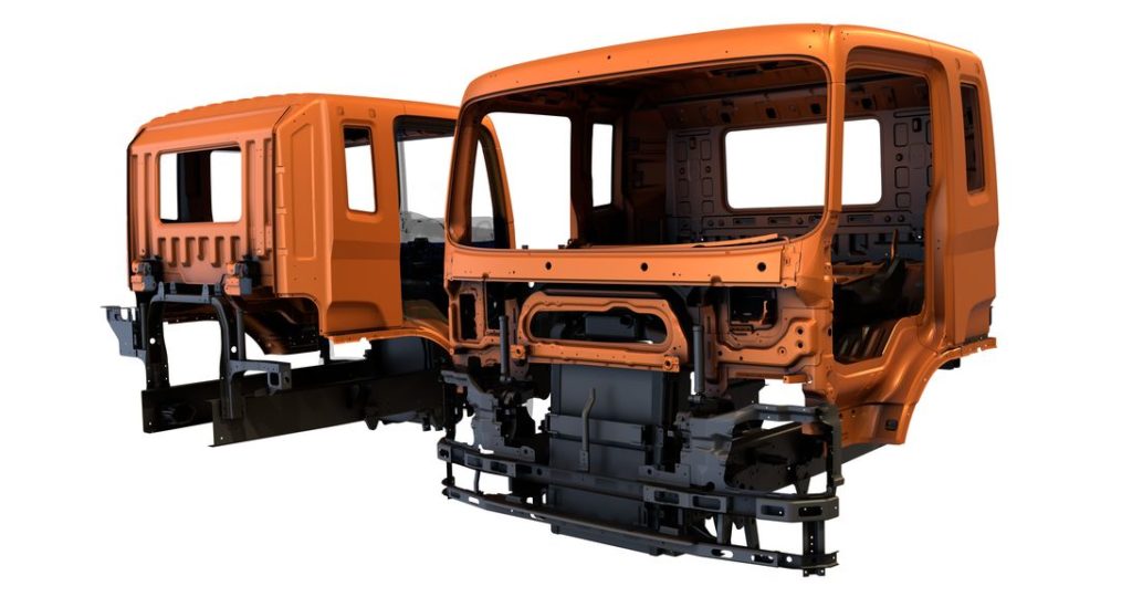 Vizualizace dvou kabin nákladního vozidla
